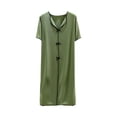 thumbnail image 2 of ZyeKqe Womens Nightgown Short Sleeve Bow Casual V Neck Pajamas Lightweight Loose Soft Comfy Loungewear Sleep Shirts, 2 of 5