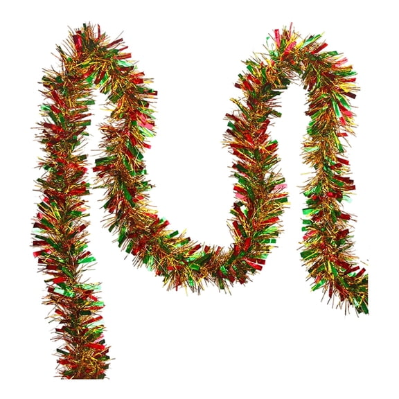FXMLRLK 78.74in Christmas Tinsel Garland for Christmas Tree Decorations Xmas Metallic Tinsel Garland Hanging Decorations for Staircase Railing Banister DIY Wreath Indoor Outdoor Ornament