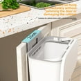 thumbnail image 2 of Wall-Mounted Kitchen Waste Bin with Touch-Operated Sliding Lid, 9L Large Capacity, PP Durable Material, Space-Saving Design for Cabinet Doors, Hygienic Trash Can for Kitchen or Bathroom (White with, 2 of 4