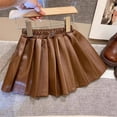 thumbnail image 2 of Staki Pleated Skirt for Girls Girls Skirt Casual Flare Plain Pleated Stretch Waist Skirts Uniform Skorts 1-10Y(Coffee,2-3 Years), 2 of 6