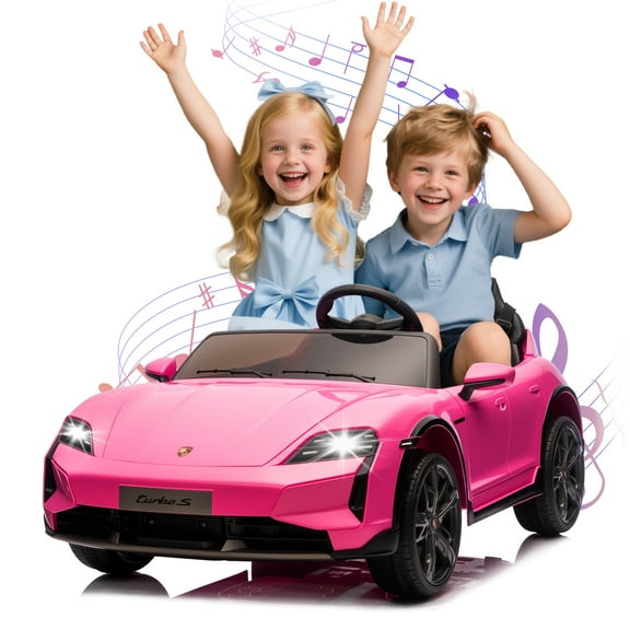 NEECHIPRO Licensed Porsche Taycan Turbo S 24V Ride On Toy Cars,350W 4Mph Powered Ride on Car With Remote Control, Pink