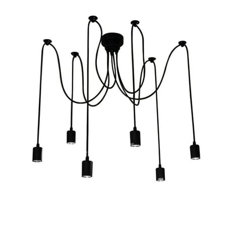 FONDOTIN Black Industrial Style Ceiling Lamp Vintage Spider Pendant Light for Dining Room