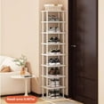 thumbnail image 7 of Bamboo Shoe Rack - Vertical Shoe Rack for Small Spaces, Tall Narrow Shoe Rack Organizer for Closet Entryway Corner Garage and Bedroom,Skinny Shoe Shelf Free Stackable DIY - Space Saving Storage, 7 of 7
