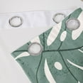 thumbnail image 5 of Boho Mid Century Shower Curtain Arch Sun Leaves Modern Minimalistic Decor Modern Bohemian Botanical Waterproof Green Bath Curtain Abstract Shower Curtain for Bathroom with 12 Hooks 72" x 72", 5 of 6