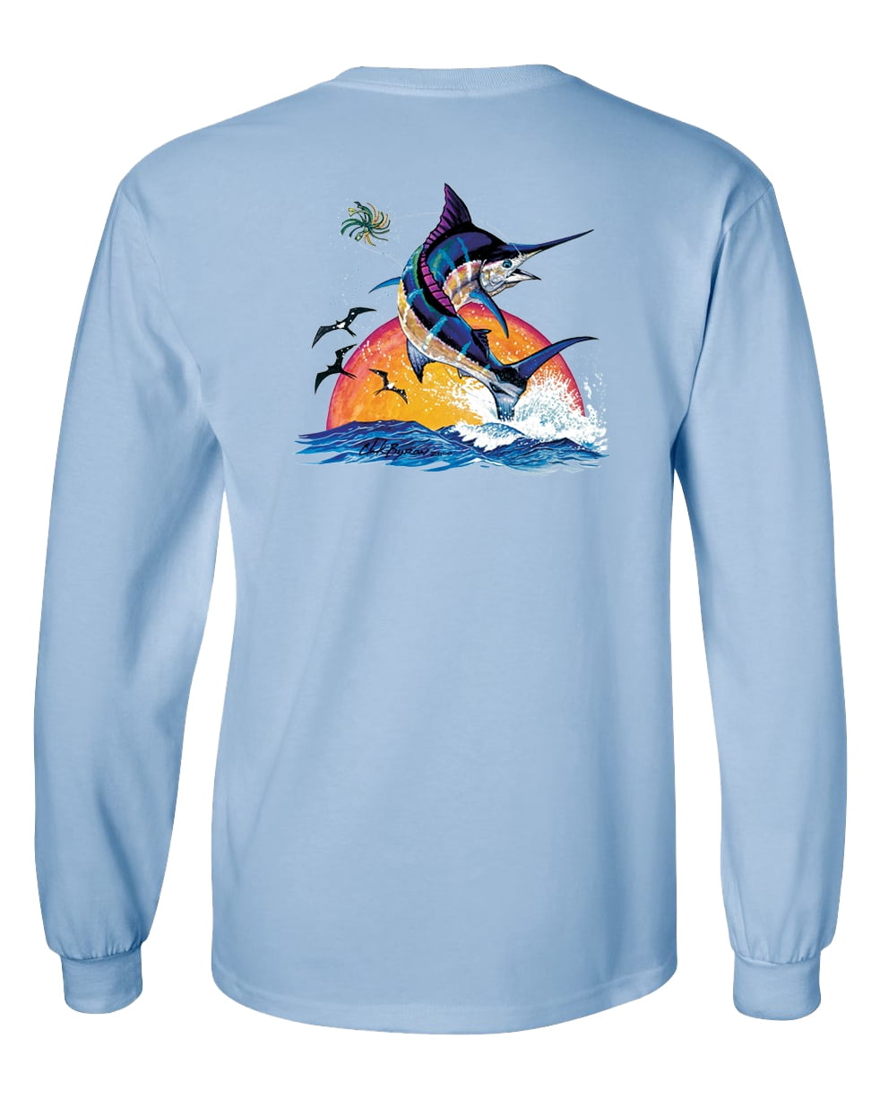 Trenz Shirt Company Blue Marlin Sunset Unisex Long Sleeve Shirt