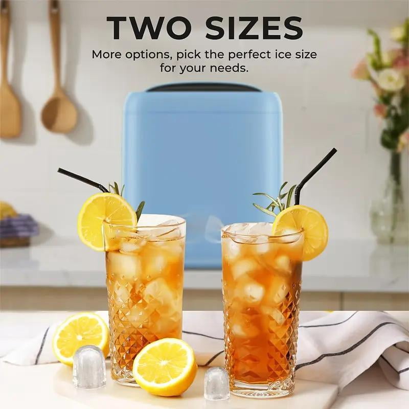 Countertop Ice Maker, Portable Ice Machine, Self-Cleaning, Basket and Scoop, 6mins Quicklce Making, 33lbs/24Hrs,2 Sizes of Bullet Ice,for Home,Kitchen,Party,Green