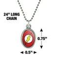 thumbnail image 4 of The Flash Lightning Bolt Logo Antiqued Oval Charm Pendant with Chain, 4 of 5