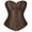 Brown, variant on Women's Satin Corsets Top Plus Size Gothic Overbust Corset Lace up Vintage Bustier Corset White Size M