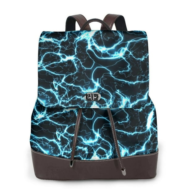 Fotbe Lightning Mochila Bolso con Estampado para Mujer, Mochila Antirrobo de Nylon Impermeable, Bolsa Ligera de Hombro