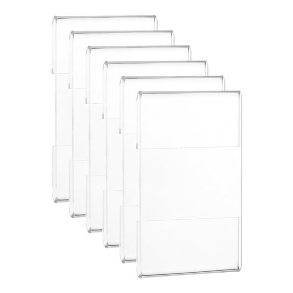 Uxcell 1.73"x2.36" Wall Mount Acrylic Sign Holder, Vertical Display Frame with Tape Adhesive for Office, Clear 6Pcs