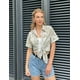 thumbnail image 3 of Blusa de manga corta con estampado tropical Zeagoo para mujer, 3 of 5