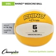 thumbnail image 2 of Champion Sports Rhino 6 Pound Non Slip Leather Exercise Medicine Ball, 2 of 4