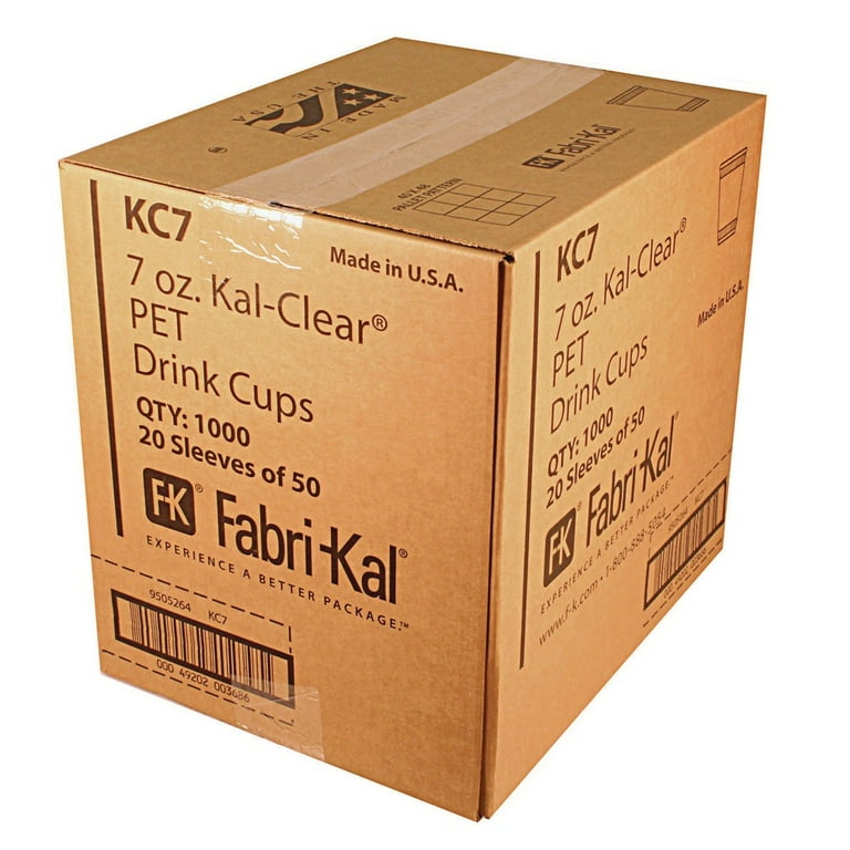 Kal-Clear PET Cold Drink Cups, 7 oz, Clear, 1,000/Carton Kal-Clear PET Cold Drink Cups, 7 oz, Clear, 1,000/Carton