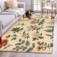 thumbnail image 2 of Vintage Botanical Area Rug 3x5 FT, Non Slip Entryway Bedside Carpet, Boho Plants Wildflower Mushroom Leaf Washable Soft Floor Carpet Indoor Mat Non-Shedding Throw Rug for Dorm Kitchen Home Office, 2 of 9