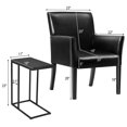 thumbnail image 3 of Gorelax C-shaped Side End Table & Reception Arm Chair Set w/Rubber Wood Legs, 3 of 9