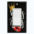 thumbnail image 1 of Metal Light Switch Plate Cover Queen Crown Kiss Miss Boss SGN003, 1 of 1