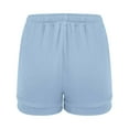 thumbnail image 4 of Women's Casual Summer Shorts High Waisted Elastic Waist Comfortable Stretch Pure Color Vacation Wear Womens Compression Shorts Shorts for Women Dressy Summer Womens Short Dresses Long Swim Shorts for, 4 of 5