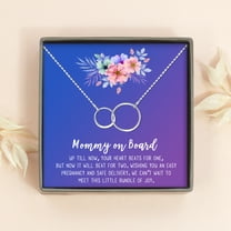 Mommy to Be Gift, New Mom Necklace Gift, Necklace and Card Gift for Mom, Mother's Day Gift Box [Silver Infinity Ring,Blue-Purple Gradient]