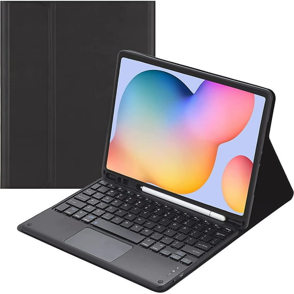 Keyboard Case for Samsung Galaxy Tab S6 Lite 10.4 Inch 2022/2020, Detachable Bluetooth Keyboard, Smart Trackpad, Full-Body Protection Cover with S Pen Holder (Model SM-P610/P613/P615/P619)