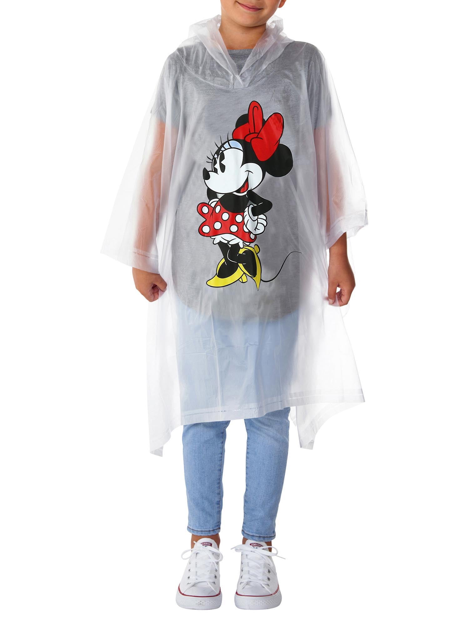 Disney Girls Minnie Mouse Classic Rain Poncho Clear Water Resistant -  Walmart.com
