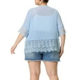 thumbnail image 3 of Agnes Orinda Women's Plus Size Mother's Day Cover Up Lace Panel Summer Holiday Boho Cardigans 1X Blue, 3 of 6