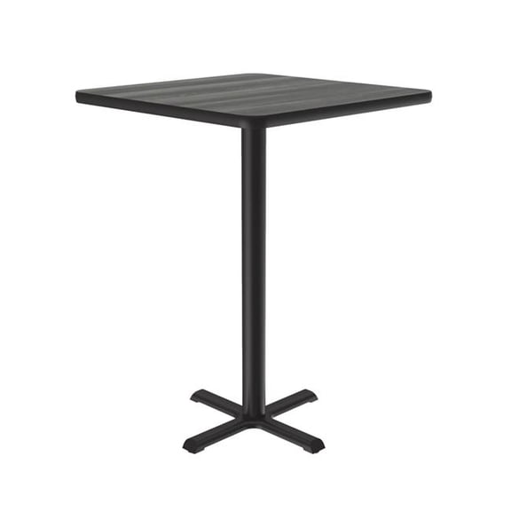Correll SXB30S-52-98-52 30 in. X-Base High Pressure Laminate Cafe & Breakroom Table with Stamped Steel Base - England Driftwood - Square