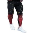 thumbnail image 3 of Hommes Skinny Jeans Gradient Apparence Hip Hop Slim Paint Print Pantalon, 3 of 8