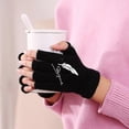 thumbnail image 3 of Women Knitted Keep Warm Fingerless Winter Gloves, 3 of 3