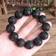 thumbnail image 4 of 1pc 20mm Hand-Carved Wooden Beads Bracelet, Prosperity Charm Jewelry, Fashion Style, Classic Chinese Design, Gift with Elegant Box,Black, 4 of 6
