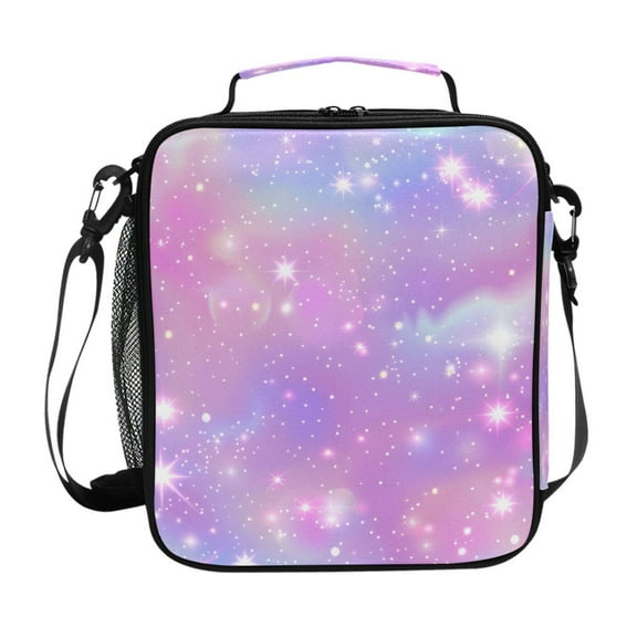 ALAZA Pink Sky with Stars Lunch Box Insulated Lunch Bag Reusable Thermal Cooler Tote School Picnic