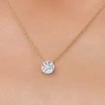 thumbnail image 3 of Gem Stone King 14K Yellow Gold White Moissanite Pendant Necklace | 1.00 Cttw | Round 6.5MM | Gold Necklace for Women | With 18 inch 14K Gold Heart Chain, 3 of 6