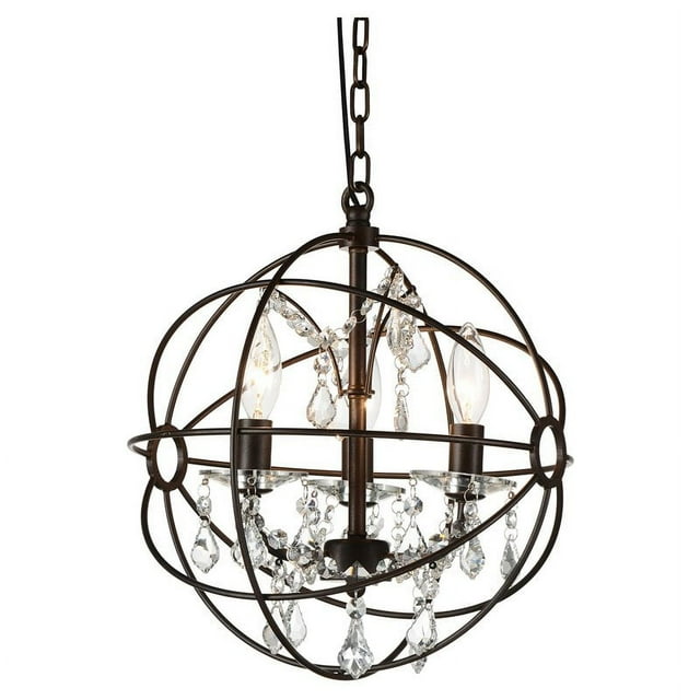 CWI Lighting Campechia 3 Light Up Mini Chandelier With Brown Finish