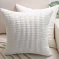 thumbnail image 2 of Soft Corduroy Corn Kernel Pillowcase 20*20 Inches Cream White, 2 of 5