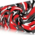 thumbnail image 1 of Fluid Pattern Desk Mat Marbled Design Desk Pad,Gaming Mouse Pad with Seamed Edges,Waterproof Large Mouse Pad,Non-Slip Rubber Base XL Gaming Mousepad,31.5x11.8 in Computer Mat Keyboard Pad Red-Black, 1 of 6
