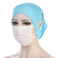 thumbnail image 1 of ManxiVoo Stretch Hijab Undercap Soft Inner Head Cover with Ear Holes for Daily Wear Comfortable Fit Light Blue, 1 of 1