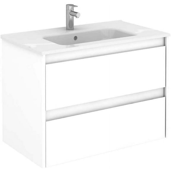 Ws Bath Collections Ambra 80 Ambra 32" Wall Mounted Single Basin Vanity Set - White