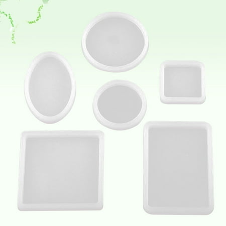 OUNONA 6 PCS Crystal Epoxy Mold Bowl Mat Mold Flexible Coaster Mold