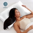 thumbnail image 2 of Bare Home Satin Pillowcase Set of 2 - Silky Soft for Hair and Skin - Zipper Closure - Standard, White, 2 of 8