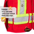 thumbnail image 2 of Pioneer 100% Cotton Hi Vis Surveyor's Safety Vest for Construction - Reflective Tape - 10 Pockets - Class 1 - Red, 2 of 9