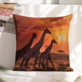 thumbnail image 6 of Giraffes sunset wildlife Linen toss pillowcase Decoration pillowcase Gift preferred 24x24" Cushion cover 4 set Sofa pillowcase Sofa bedroom living room car, 6 of 8