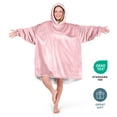 thumbnail image 5 of Bare Homey Plush Sherpa Wearable Blanket - Fluffy & Soft - Lightweight - Adult, Light Pink, 5 of 9
