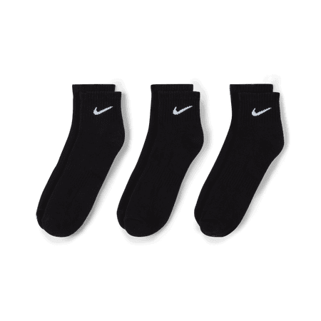 ナイキ ソックス 靴下 3P エブリデイ クッション クウォーター ソックス SX7667 010 ： ブラック NIKE