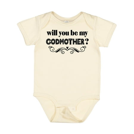 

Inktastic Will You Be My Godmother Proposal Gift Baby Boy or Baby Girl Bodysuit