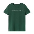 thumbnail image 1 of Camiseta de mujer, top de verano, camisa clásica suave con cuello redondo para mujer para viajes, mujer M, 1 of 7