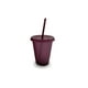 thumbnail image 1 of Vaso para beber Naiovety con tapa y pajita de plástico PP reutilizable 480ml color Mostrada Rojo púrpura, 1 of 6