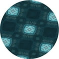 thumbnail image 1 of Ahgly Company Indoor Round Patterned Dark Cyan Green Area Rugs, 5' Round, 1 of 6