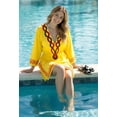 thumbnail image 3 of HAPPY BAY Women's Beachwear Summer Short Beach Dress Bikini Swimsuit Cover ups M-L Yellow, Solid, 3 of 5