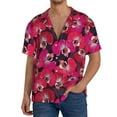 thumbnail image 3 of Xecao offers the Orchids Flowers for Men's Casual Short-sleeved Shirt, a button-up collared shirt with a pocket, perfect for beach vacations and yacht travel in the X-Large size., 3 of 7