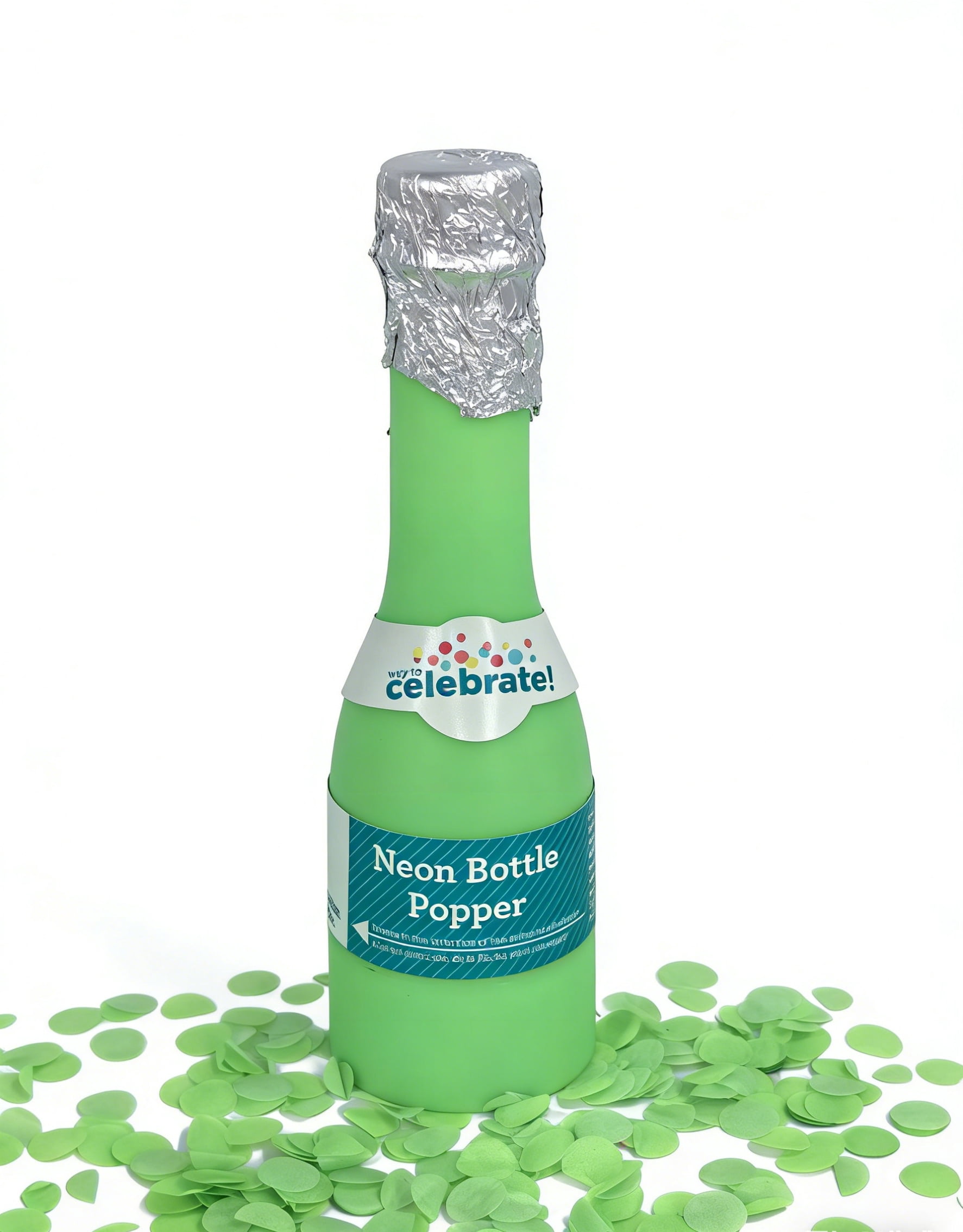 Neon Bottle Confetti Popper, 4 Pack, Adults, by Way To Celebrate