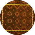 thumbnail image 1 of Ahgly Company Indoor Round Oriental Yellow Traditional Area Rugs, 4' Round, 1 of 4